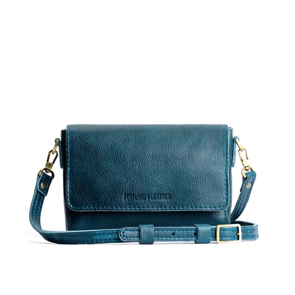 Portland Leather Ocean Blue Crossbody Bag